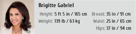 brigitte gabriel measurements.